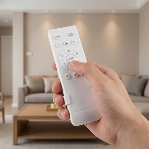 Controlador de ventilador de techo luz regulable mando inalámbrico plástico resistente 4