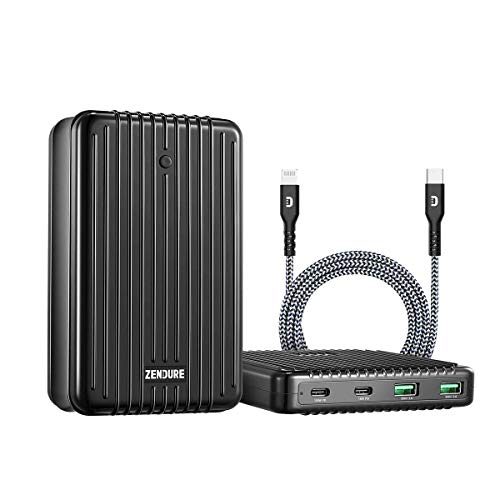 Zendure Supertank 27000mAh Power Bank with 100W USB-C Wall Charger and Supercord MFI Certified Type-C Cable