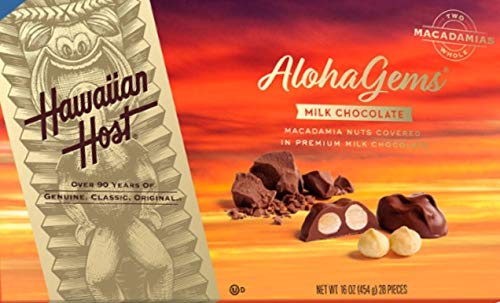 Hawaiian Host Aloha Gems Creamy Milk Chocolate Covered Macadamia Nuts, 16 oz. (2 Pack)