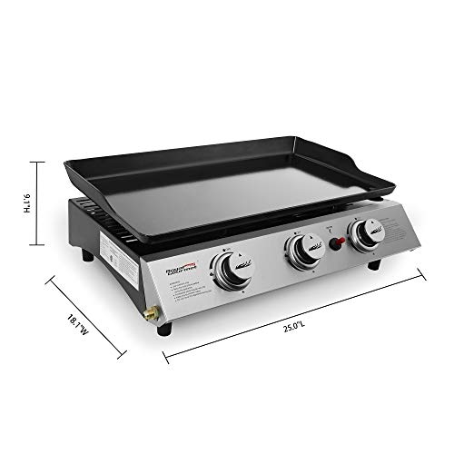 Royal Gourmet Pd1300 Portable 3-Burner Propane Gas Grill Griddle,Black 23.6 Inch #TOP3