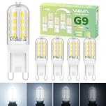 G9 LED Light Bulbs Dimmable 5W - 5Pcs, Cool White 6000K, 500LM, Equivalent to 45W G9 Halogen Bulb, Energy Saving Bulb, CRI>80, 360° Beam Angle, No Flicker, for Home Lighting, Crystal Chandelier