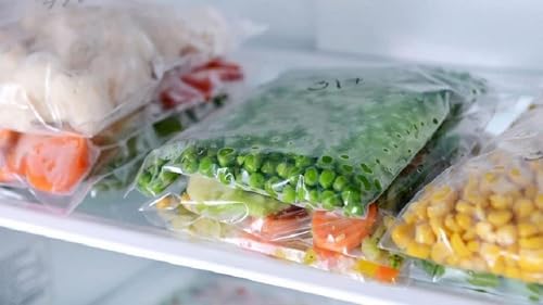 Image of Ziplock bag Freezer Food Storage Bag Microwave Safe, Washable & BPA Free Storage Bags With Expandable Bottom Ziplock Vegetable Bag, Bags for Fridge Food Cover (25 PCS GREEN ZIPPER BAG)