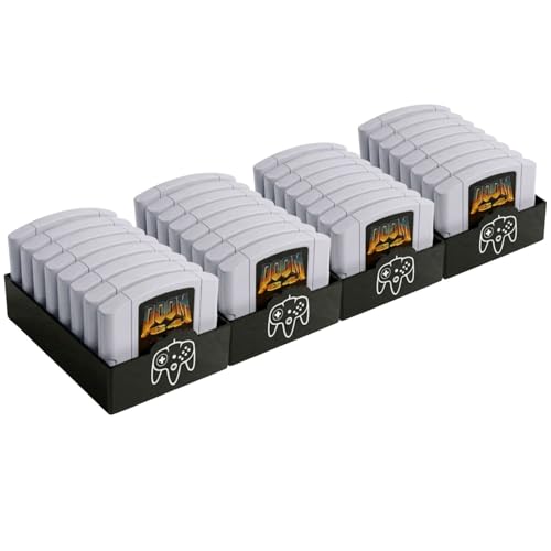 Image of Skywin N64 Game Storage - N64 Game Holder Fits and Organizes N64 Cartridges - Simple and Stylish Design to Show Off Your Game Collection (4 Pack)