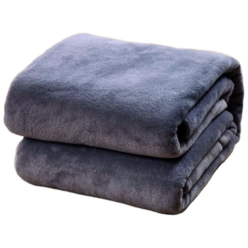 Jeté de canapé 140x230 flanelle gris foncé couverture lit