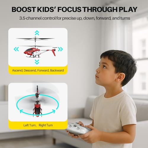SYMA S107H-E RC Helicopter for Kids 8-12 and Beginners, Remote Control Helicopter with Altitude Hold, 2 Speed Modes, Whole Alloy Toy for Boys Girls Indoor Gift - Image 4