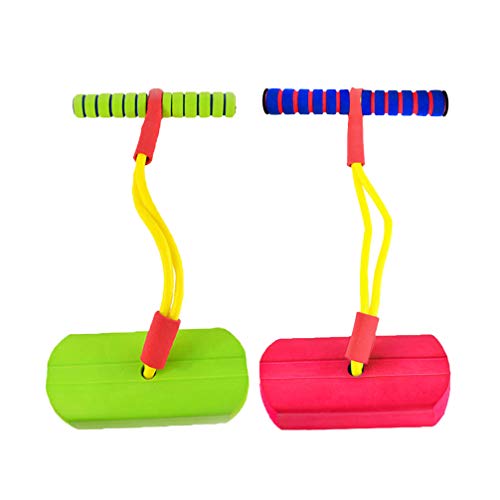 Garneck 2PCS Kids Foam Jumper Elastic Squeaky Sound Pogo Jumper Stick Bouncing Toy