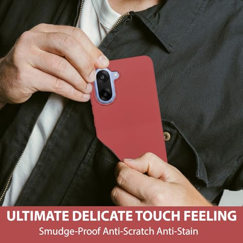 Image of LIRAMARK Liquid Silicone Soft Back Cover Case for OnePlus Nord CE 5 5G| Soft Micro-Fibre Lining Inside | Camera Protection Bump (Red)