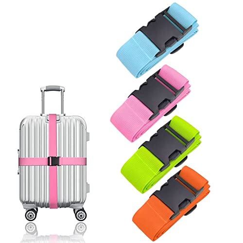 Exsbtay 4 Piezas Cinturón de Maletas, Correa para Maleta, Correas de Equipaje Ajustables, para Estuche de Viaje, Estuche de Viaje, Caja de Herramientas, Bolsa de Viaje, Saco de Dormir, Carpa Cover