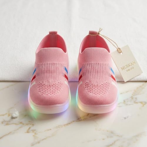 Image of inchJugnu inch LED Light-Up Baby Shoes (0-5 Years) | Soft Sole Comfort for Tiny Feet, Breathable Knit, Easy Slip-On | Magical Glowing Shoes for Happy Kids.