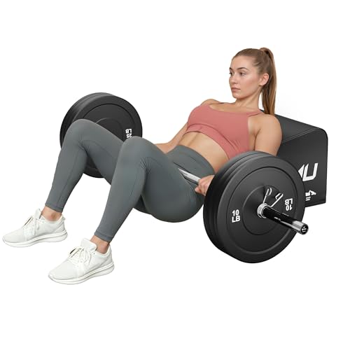 Goimu HT01-B Hip Thrust Bench, Hip Thrust Machine for Core&Ab Strength Training, Hip Thrust Booty Workout Box with Non-Slip, Glute Bridge Machine for Home and Gym, Large/Medium Size (Medium-BK-100)