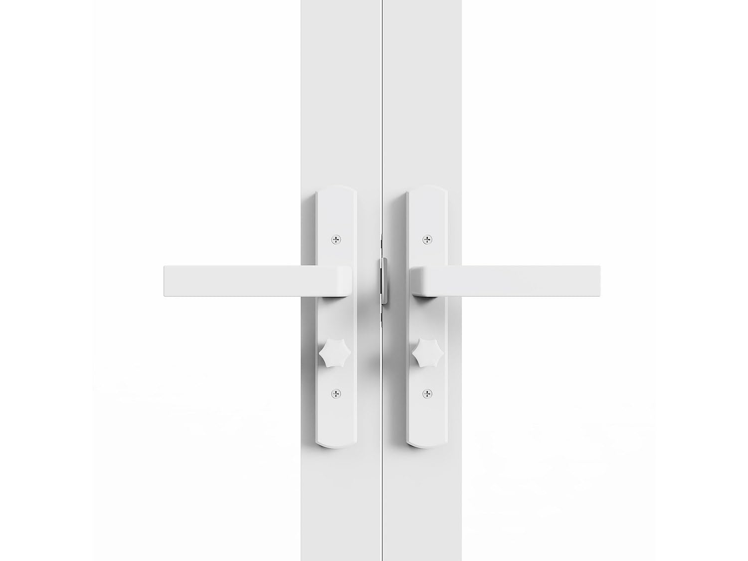 SEROTO - Bloque de puerta reversible con dos hojas de aluminio y vidrio templado, 2 x 204 x 73 cm, color blanco