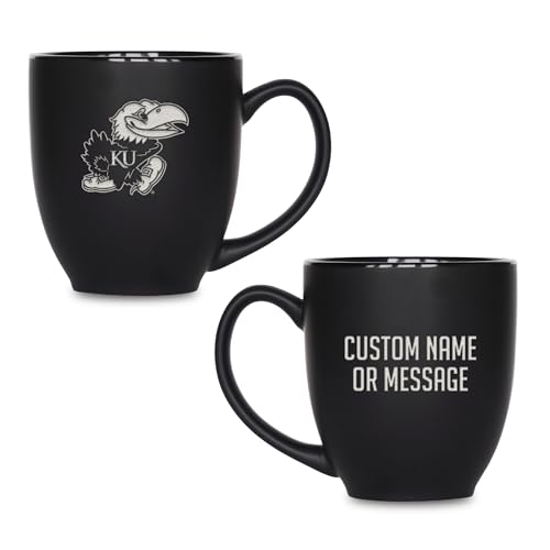 Image of Rico Industries NCAA Primary 15-Oz Personalized Matte Black Bistro Mug - for Hot or Cold Drinks