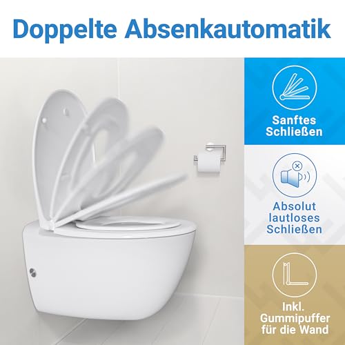 LOBENSWERK Toilettendeckel mit Kindersitz [Einfache Montage] Oval, antibakteriell & UV-beständig | Klodeckel mit Kindereinsatz, Toilettensitz mit Kindersitz integriert inkl. Installationsschablone