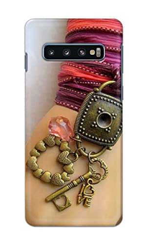 Image of Girl Hand with Keychain Hard Back Case Cover for Samsung Galaxy S10 Plus (6.4 inch), SM-G975F / DS, SM-G975U, SM-G975W Back Cover -(J5) VNS2228