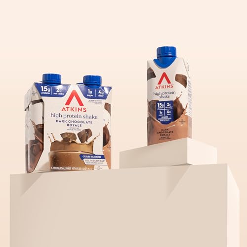 Image of Atkins Dark Chocolate Royale Protein Shake, High Protein Shakes, Low Glycemic, Low Carb and Low Sugar Chocolate Flavored Protein Shakes, Keto Friendly, 12 Count