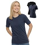 BEENIUBEE Lot de 2 T-Shirts Femme 100% Laine mérinos – Respirant, Thermique, Manches Courtes pour Sport et randonnée (FR/ES, Alpha/Lettres, L, Taille Normale, Taille Normale, 2, Muticolor01)