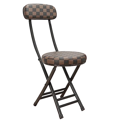 Silla plegable acolchada para invitados y eventos, silla de cocina resistente con respaldo, ideal para uso en interiores y exteriores (color: marrón-B)