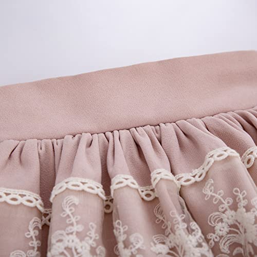 Image of Girls Vintage Lace Winter Wedding Skirt Outfit Teens Kids Pretty Special Occasion Party Clothing Set