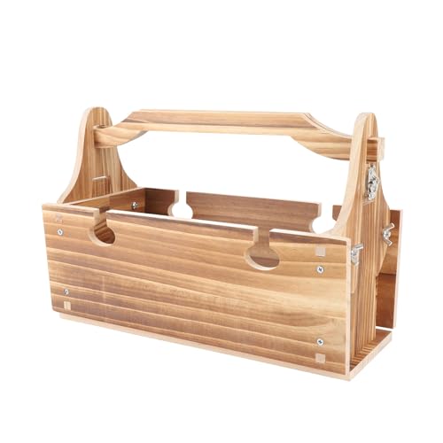 Panier de pique-nique pliable bois transformable table vin - 5