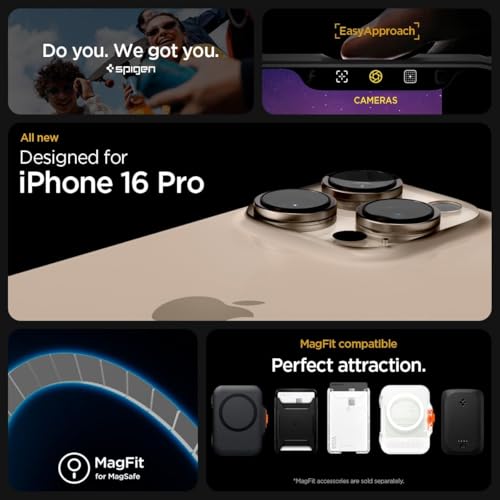 Image of Spigen for iPhone 16 Pro Case, Ultra Hybrid MagFit [Anti-Yellowing] [Compatible with Magsafe] - Frost Rose Titanium