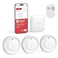 X-Sense Smart Smoke Alarm with SBS50 Base Station for Home with Magnetic Mount, Wireless Interlinked Fire Alarm, 10-Year Life Product and Replaceable Battery, App Function, XS0D-MR31