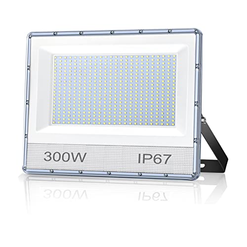 YIQIBRO Foco LED Exterior 300W, 30000LM Focos LED,IP67 Impermeable 7000K Super Brillante Blanco Frío Luces LED Iluminacion, Iluminación de Seguridad para Trasero Garaje Pasillo Jardín Porches Estadio Cover