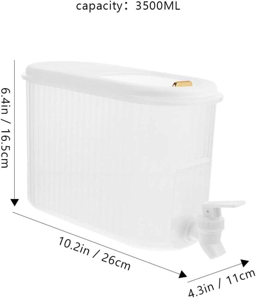3.5L Refrigerator Cold Water Kettle with Faucet Leak-Proof Plastic Beverage Dispenser for Fridge Portable Drink Dispenser for Parties and Home Use Easy Refill Lid 10.23X6.49X4.33 Inch - Image 2