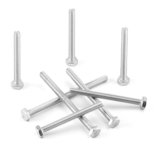 Image of M4 x 40mm 45mm 50mm 55mm 60mm Heavy Duty Hexagon Bolts Hex Head Screws, 304 Stainless Steel, Metric Machine Fully Threaded, Bright Finish, Assortment Kit 40PCS