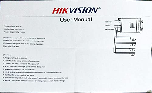 HIKVISION 8 Channel 12V 10A Switch Power Supply CCTV/SMPS DS-2FA120A-DW-IN + USEWELL DC Connector - Image 4