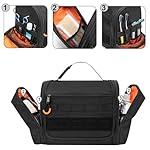 Tactical Toiletry Travel Bag for Men, Hanging Dopp Kit Hygiene Bag Shower Organizer with Hook for Toiletries and Shaving Care, Black (Empty Bag) - Image 5