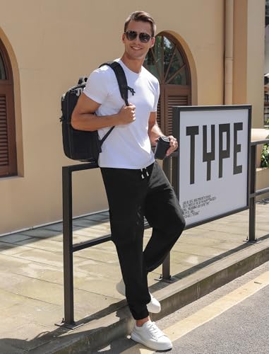 APTRO Mens Corduroy Pants Cargo Casual Trousers Baggy Tapered Elastic Waist Joggers with Drawstring and Zipper Pockets4