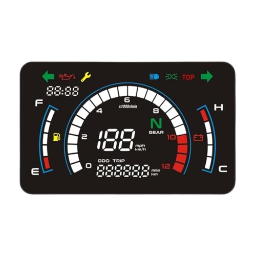 Compteur de vitesse moto digital réglable avec tachymètre odomètre intégré pour tableau de bord