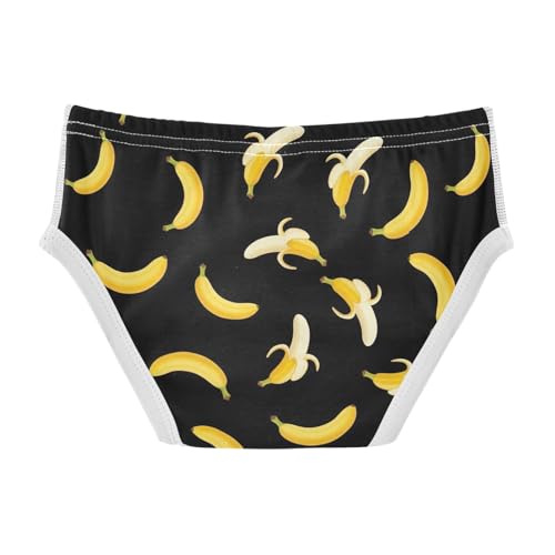 CHIFIGNO Yellow Bananas Black Underwear for Boys Printed Cotton Briefs Little Boy Breathable Underwear Briefs2