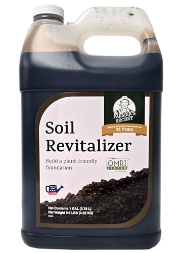 Farmer’s Secret Soil Revitalizer (128oz) - Organic (OMRI Listed) Beneficial Soil Booster - Activated Humic Acid - Liquid Compost Soil Amendment
