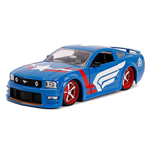Jada Marvel 1:24 Ford Mustang 2006 con figura Captain America miniatura 6