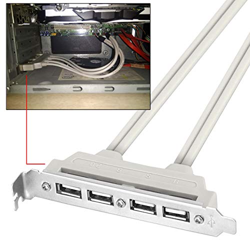 RiaTech 4 Ports USB 2.0 Header Port Slot Plate Adapter Panel Cable Female Screw to Motherboard 9pin Header Back PCI Rear Panel Bracket for Desktop Computer - Image 6