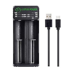 21700 oplader met twee sleuven, compatibel met A AAAA C SC F6 Li-ion batterijen, dubbele lader voor accu 14500 RCR123…