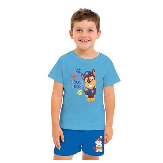 United Labels Pijama para niño de la Patrulla Canina - Future Leader - Pijama para niño de Manga Corta con pantalón Azul (DE/NL/SE/PL, Numeric, 98, 104, Regular, Blue)