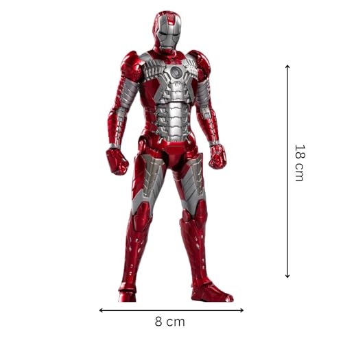 Image of ZD Toys Action Figure - 7 Inch Iron Man Mark 5, Suitcase Armor Edition with Interchangeable Parts & Stand, Premium Detailing, Durable PVC Build for Fans & Collectors, Ages 15+ Years