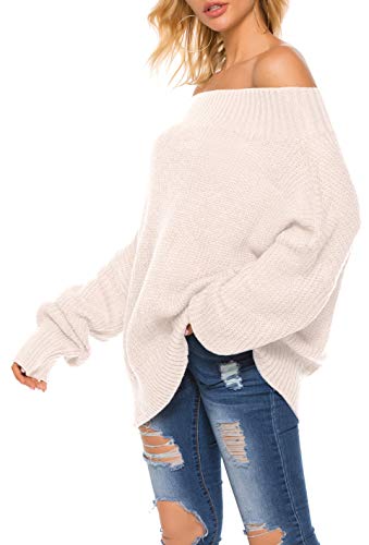 Image of GOLDSTITCH Women's Off Shoulder Batwing Sleeve Loose Oversized Pullover Sweater Knit Jumper