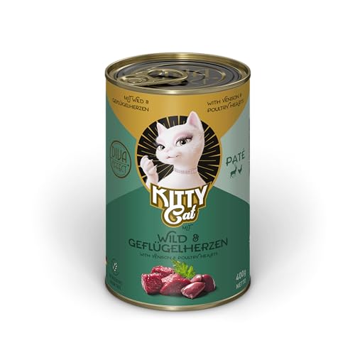 KITTY Cat Paté Wild & Pollame, 6 x 400 g, Cibo umido per gatti, senza cereali con taurina, olio di salmone e cozze verdi con alto contenuto di carne, prodotto in Germania