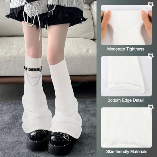 Image of Junely Leg Warmers for Women Kawaii Leg Warmer Cute Legwarmers Japanese Socks Emo Lolita Gyaru Harajuku Accessories