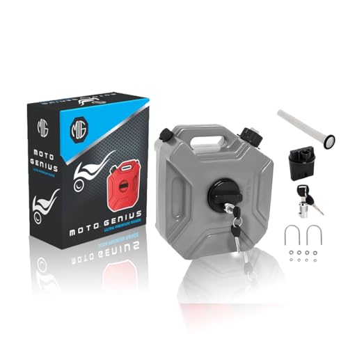 Image of Universal 5 Liter Fuel Jerry Can With Clamp and Cap For Motorcycle | Fuel Container Heavy Duty construction for Petrol /diesel /kerosene Storage (Grey)
