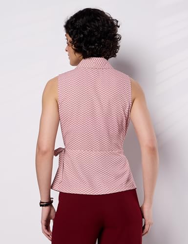 Image of Symbol Premium Women's Polyester Solid Sleeveless Wrap Top (Regular Fit | Desk-to-Dinner) (Available in Plus Sizes)