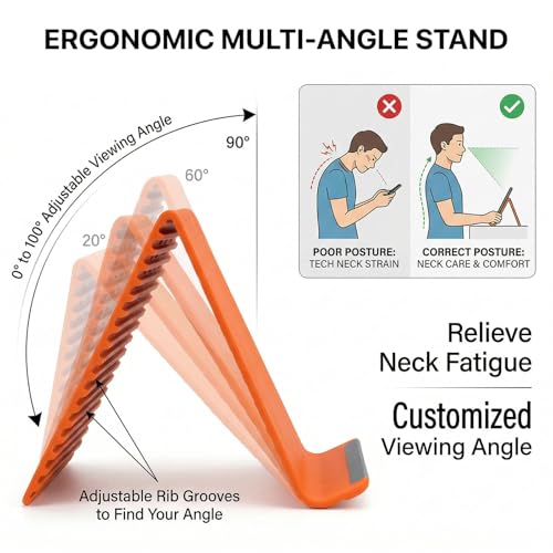Image of ZORBES Multi-Functional Foldable Mobile & Tablet Stand, Multi-Angle Adjustable, Hanging Screen Clip & Riser, Portable Anti-Slip Stand for Phones, Tablets and Notebooks, Lightweight & Portable Design