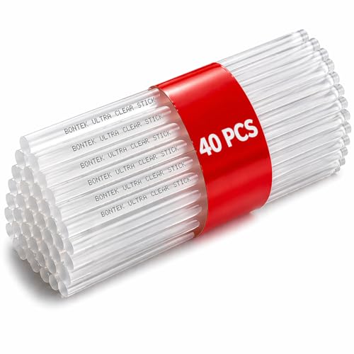 Image of Ultra Clear Hot Melt Glue Sticks | 11mm x 165mm | Pack of 40 pcs | Transparent All-Purpose Adhesive | Universal Compatible | by Mario