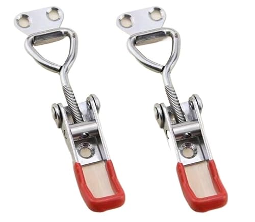 Kzhrqfgvmxb C 95Mm Spring Toggle Latch Hasp,Catch Clamp Clip,Industrial Hardware Stainless Steel Threaded Adjustment Buckle Mechanical Equipment Lock Box (Color : )(C 95Mm)