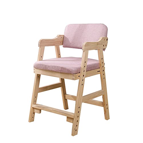 学習椅子 イス 子ども用 勉強椅子高さ調整 椅子多機能、高さ調節可能木製 キッズチェア 学習椅子 成長に合わせて高さ調節 (プリンセスピンク,アップグレード)