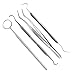 AAPROTOOLS 4 PCS DENTAL EXAMINATION BASIC SET MIRROR 5, EXPLORER 23/17, SICKLE SCALAR, MERIAM TWEEZER DENTAL INSTRUMENTS A+ QUALITY
