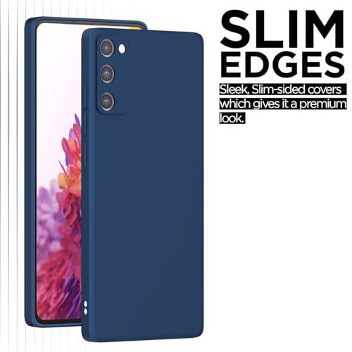 Image of Outlouders Back Cover for Samsung Galaxy S20 FE 5G | Camera Protection | Durable Soft Matte Silicone Bumper Case (Blue)